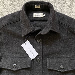 Taylor Stitch 42 Large Black Maritime Shirt Jacket CPO 100% Wool NWT Portugal